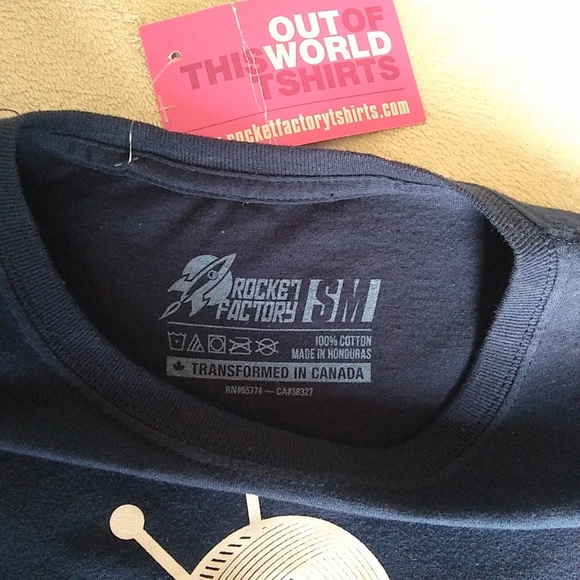 NWT Rocket Factory Navy T-shirt Keep Calm and Carry Yarn size S - Picture 4 of 7